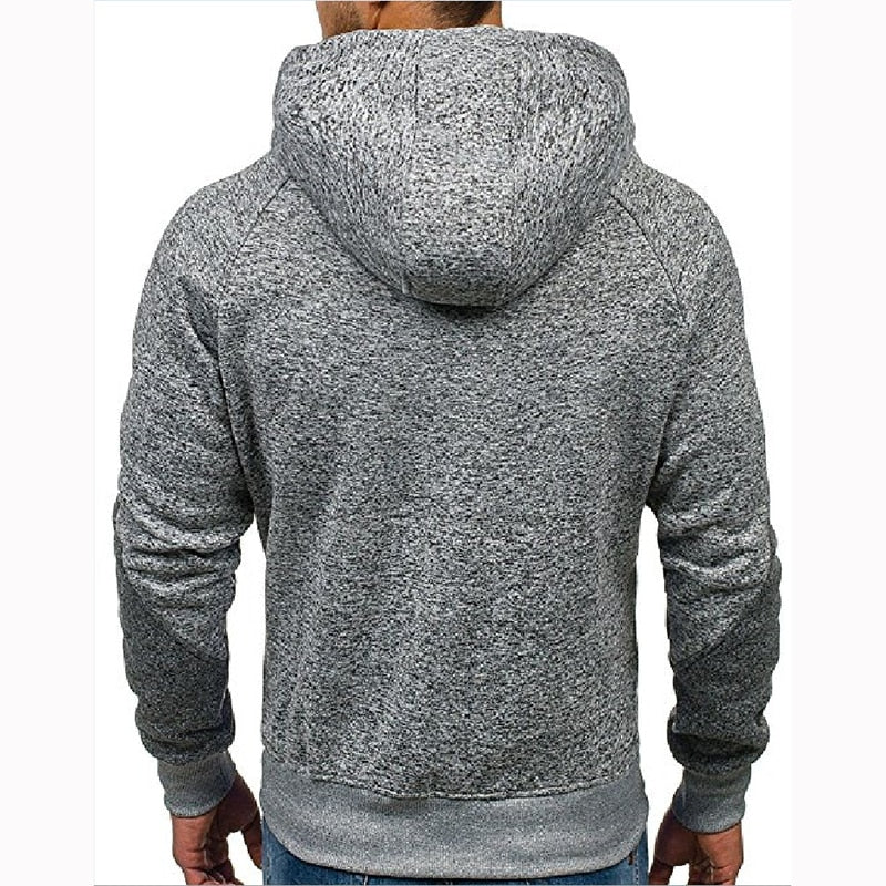 Veste à capuche à manches longues pour hommes veste à poches zippées avec panneaux