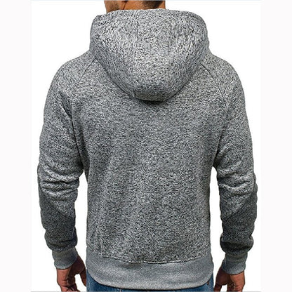 Veste à capuche à manches longues pour hommes veste à poches zippées avec panneaux
